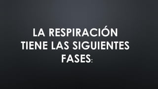 LA RESPIRACIÓN
TIENE LAS SIGUIENTES
FASES:
 