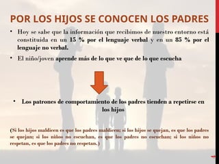 LA RESPONSABILIDAD DE LOS PADRES EN LA EDUCACIÓN Y FORMACION DE LOS ...