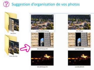 Suggestion d’organisation de vos photos
 