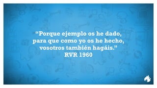 “Porque ejemplo os he dado,
para que como yo os he hecho,
  vosotros también hagáis.”
          RVR 1960
 
