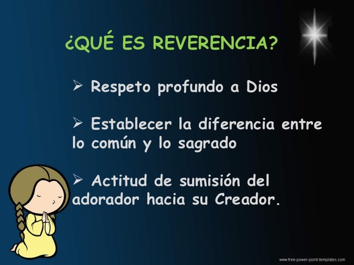 La reverencia de los niños dentro la iglesia