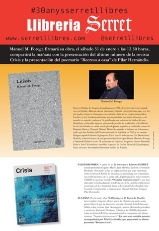 La revista crisis se presenta este sábado 31 enero en valderrobres y alcañiz