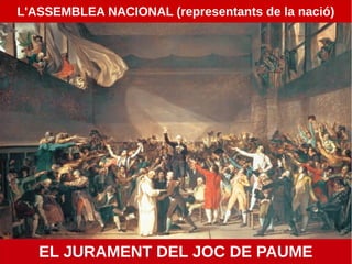 EL JURAMENT DEL JOC DE PAUME, 1791
L'ASSEMBLEA NACIONAL (representants de la nació)
EL JURAMENT DEL JOC DE PAUME
 