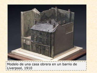 Modelo de una casa obrera en un barrio de Liverpool, 1910 