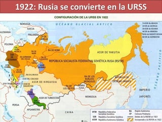1922: Rusia se convierte en la URSS
 
