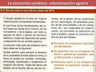 La economía soviética: colectivización agraria
 