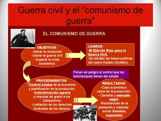 Guerra civil y el “comunismo de
guerra”
 