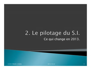 Ce qui change en 2013.

© 2013 PRADEL CONSEIL

2013-10-23

11

 