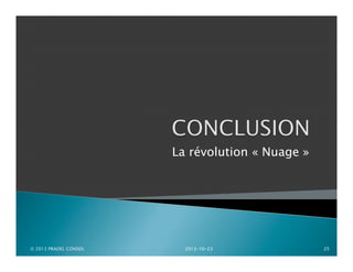 La révolution « Nuage »

© 2013 PRADEL CONSEIL

2013-10-23

25

 