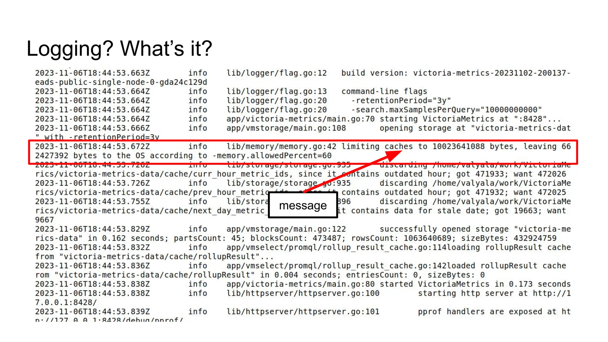 Logging? What’s it?
message
 