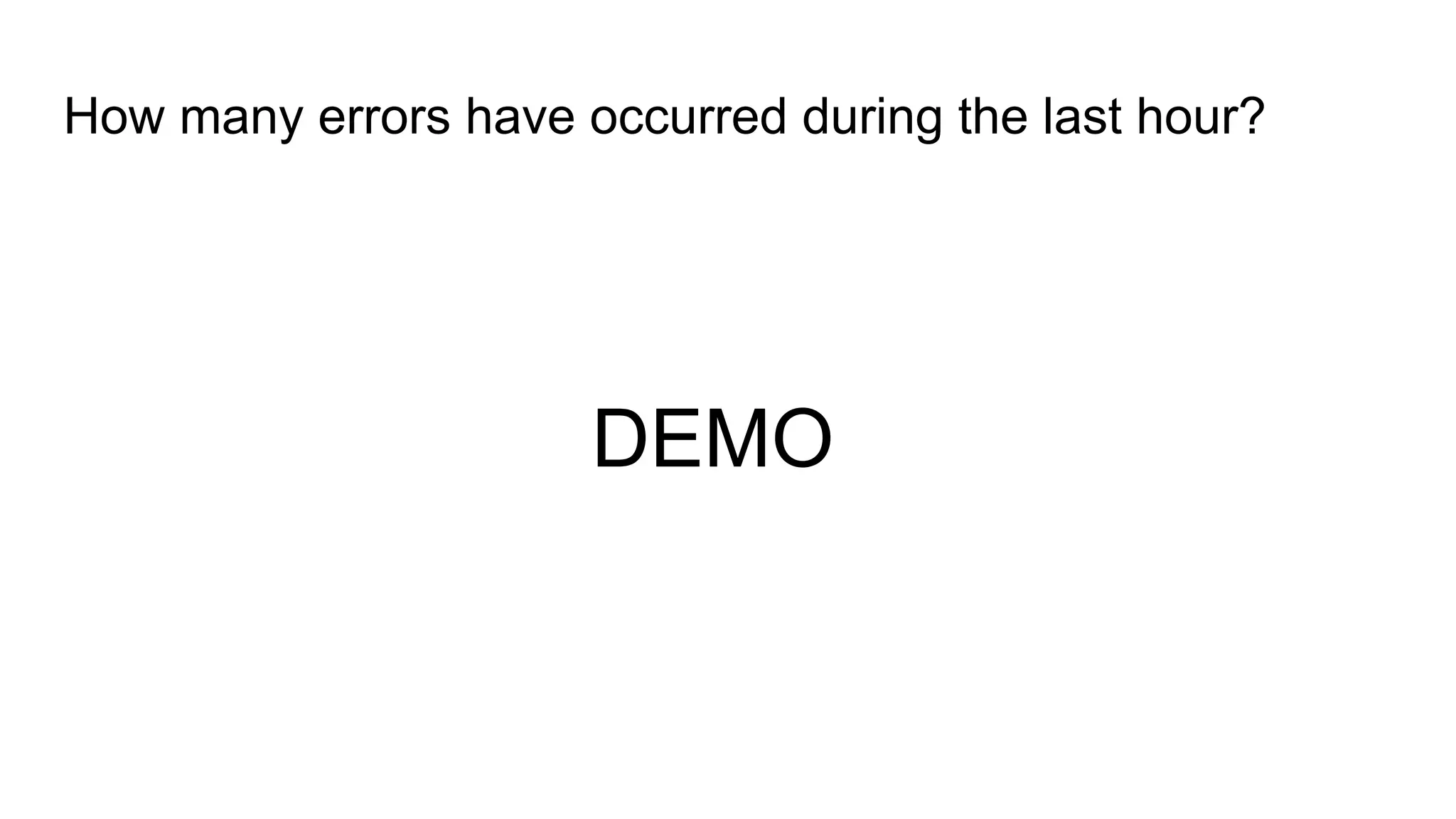 How many errors have occurred during the last hour?
DEMO
 