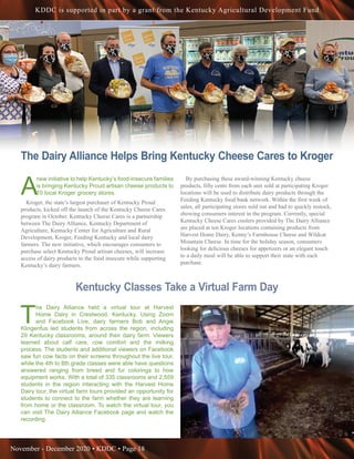 November - December 2020 • KDDC • Page 18
KDDC is supported in part by a grant from the Kentucky Agricultural Development ...