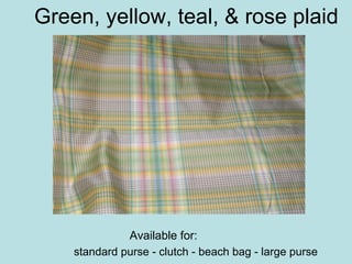 Green, yellow, teal, & rose plaid ,[object Object],Available for: 