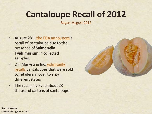 Cantaloupe Recall – Food and drug administration linked cantaloupes from chamberlain farm produce inc.