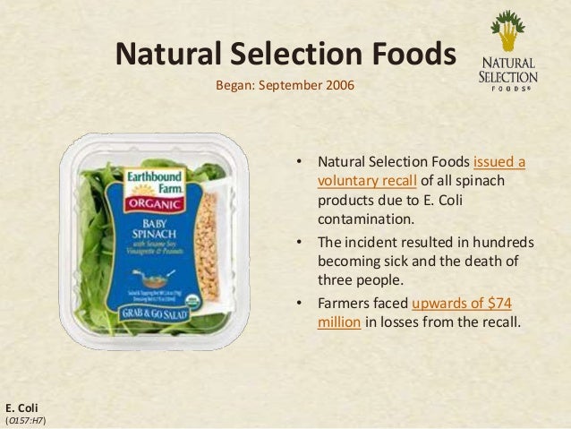 Natural Selection Foods Spinach Recall Natural Selection Foods Spinach Recall