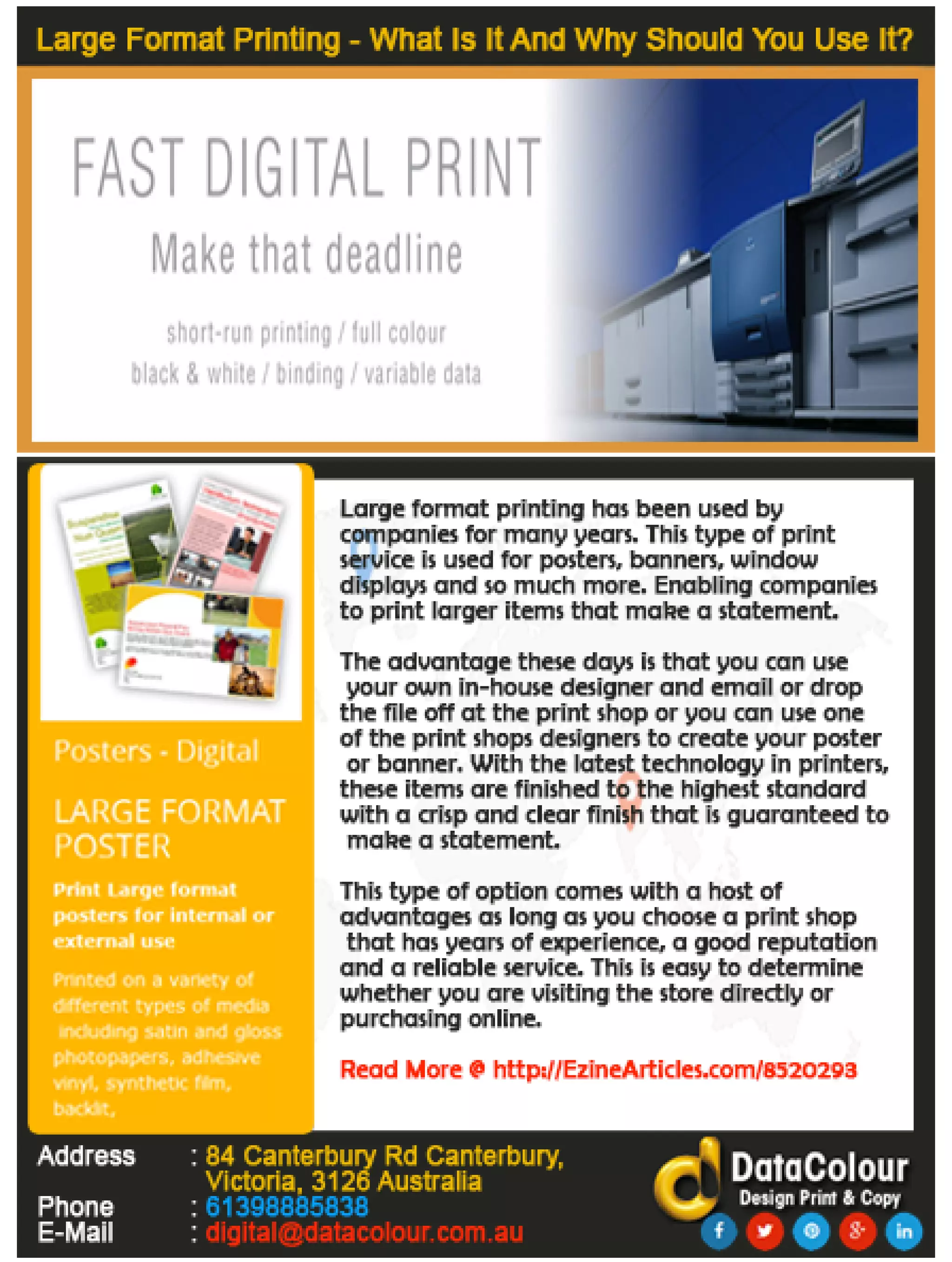 Large format printing what is it and why should you use it | PDF