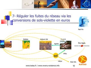 www.katao.fr / www.revenu-existence.info infos. Solistes Acteurs Sol C.L.A.S. Part Fin 7- Réguler les fuites du réseau via...
