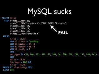 MySQL sucks

       FAIL
 