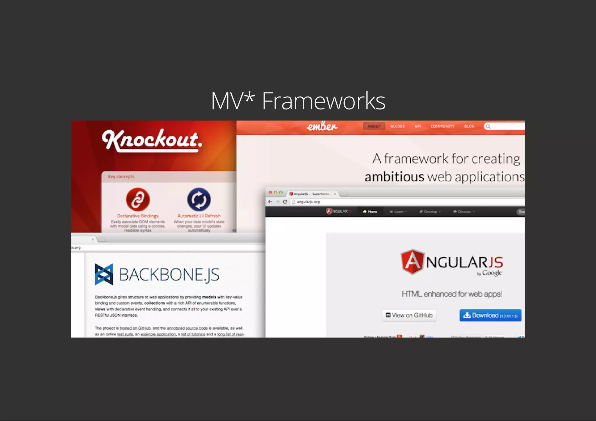 MV* Frameworks
 