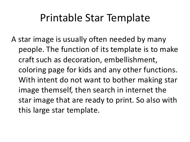 Large Star Template