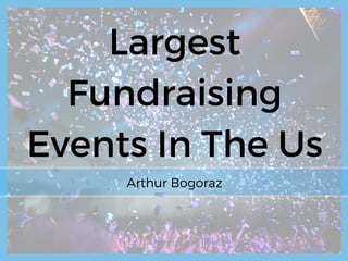 Largest
Fundraising
Events In The Us
Arthur Bogoraz
 