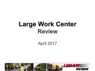 Strictly Confidential
Large Work Center
Review
April 2017
 