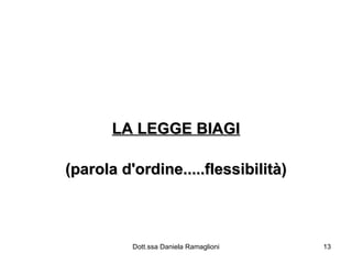 LA LEGGE BIAGI (parola d'ordine.....flessibilità) 