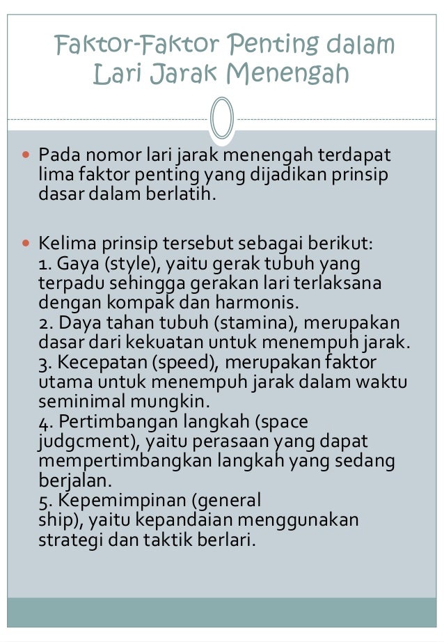 Sebutkan Nomor Nomor Lari Jarak Menengah Coba Sebutkan