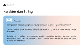Angka String materi pembelajaran larik dan string.pptx