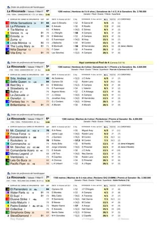 4ª
3:40
# EJEMPLAR DSC CAMBIO DE IMPLEMENTOS DIST SRP JINETE % Victorias LaR 2017 E Ks. MMMMl/lLLLL PUESTOS
1 White Sensat...