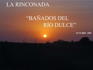 LA RINCONADA              “BAÑADOS DEL                           RÍO DULCE”OCTUBRE  2009 