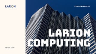 larion.com
01
LARION
COMPUTING
COMPANY PROFILE
 