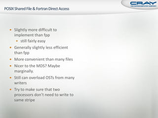 Practical Examples for Efficient I/O on Cray XT Systems (CUG 2009)