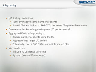 Practical Examples for Efficient I/O on Cray XT Systems (CUG 2009)