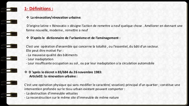 la rénovation urbaine définition