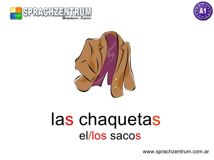 La ropa - name of clothes in Spanish