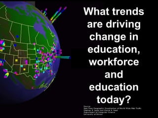 What trends
are driving
change in
education,
workforce
and
education
today?
 