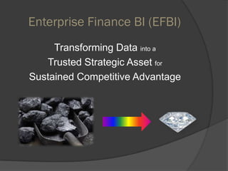 Enterprise Finance BI (EFBI)
Transforming Data into a
Trusted Strategic Asset for
Sustained Competitive Advantage
 