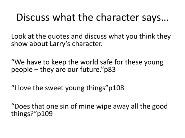 Larry LaSalle character development | PPT
