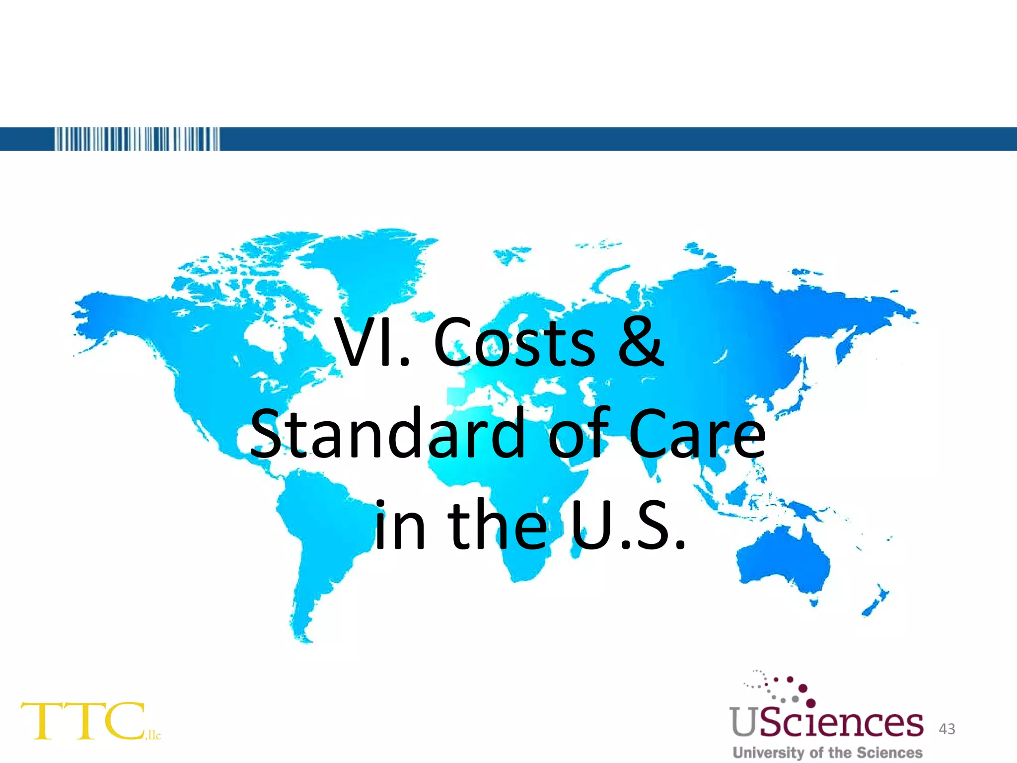 VI. Costs &  Standard of Care in the U.S. 