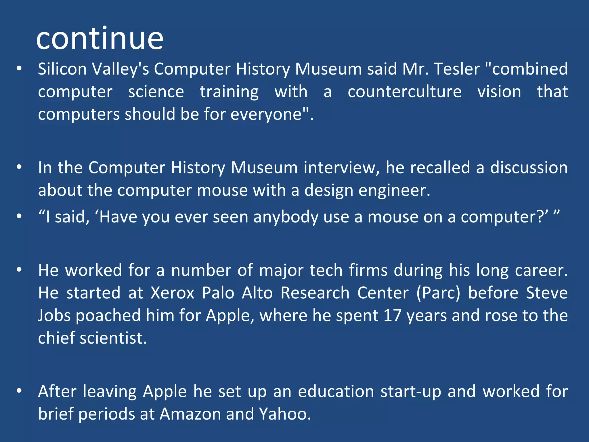 Larry tesler computer scientist, inventor of cut, copy and-paste. | PPT