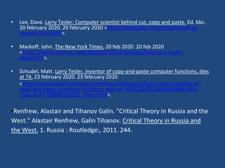 Larry tesler computer scientist, inventor of cut, copy and-paste. | PPT