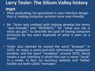 Larry tesler computer scientist, inventor of cut, copy and-paste. | PPT