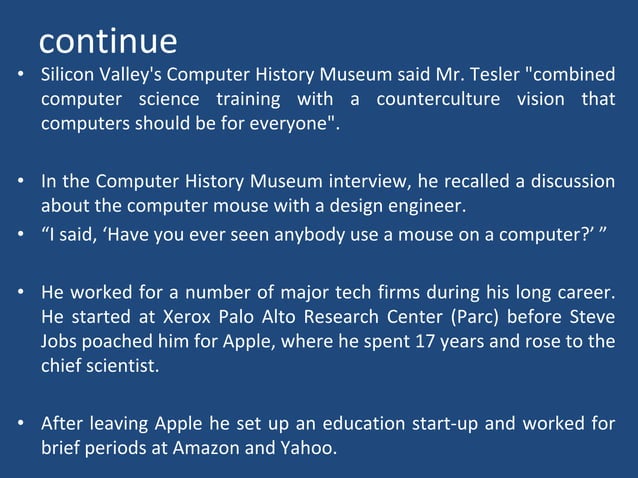 Larry tesler computer scientist, inventor of cut, copy and-paste. | PPT