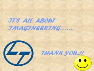 IT’S ALL ABOUT
IMAGINEERING…….
THANK YOU..!!
 