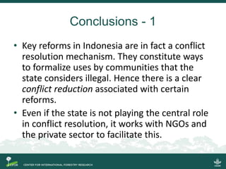 Conflict in collective land and forest formalization: a preliminary analysis