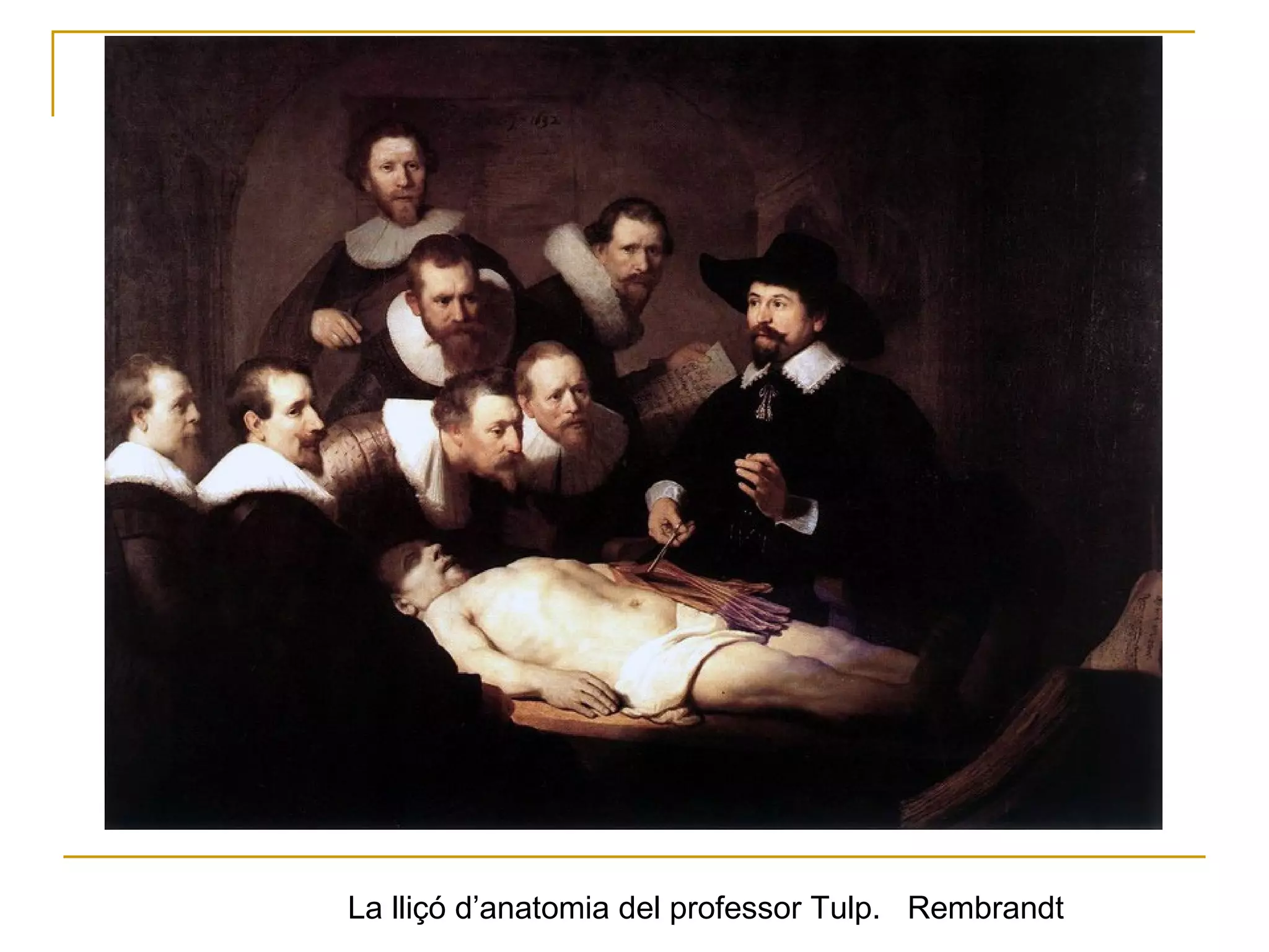 La lliçó d’anatomia del professor Tulp.  Rembrandt 