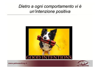 Dietro a ogni comportamento vi è
un’intenzione positivaun intenzione positiva
 