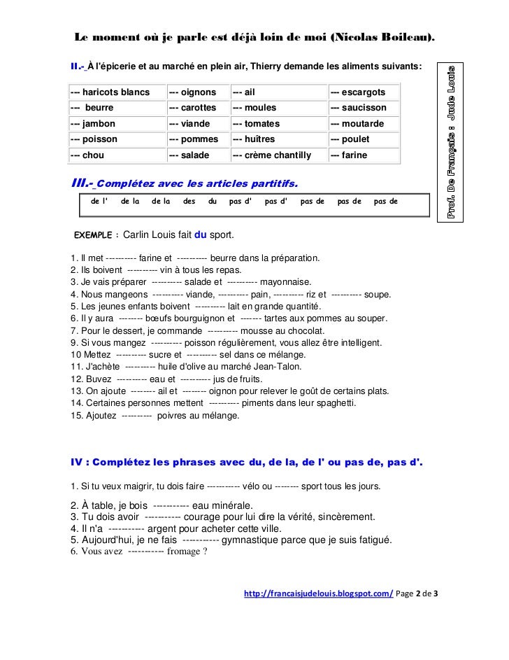 Les Articles Définis Et Indéfinis Exercices Corrigés Pdf