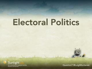 Electoral Politics



             Question? @LuigiMontanez
 